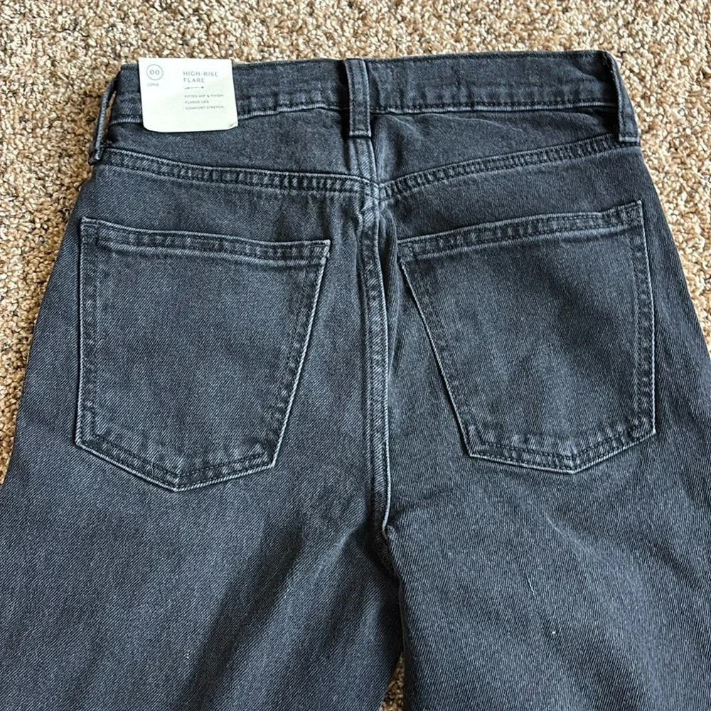 Universal Thread High Rise Black Flare Cotton Jeans Size 00 Long